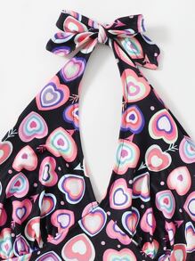 ROMWE 愛心圖案掛脖上衣 - 彩色 - 查看 3