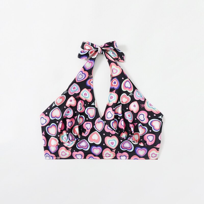 

Heart Print Halter Top, Multicolor