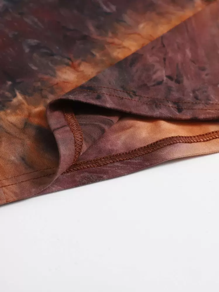 Muchica Low Back Tie Dye Halter Dress - Multicolor - View 6