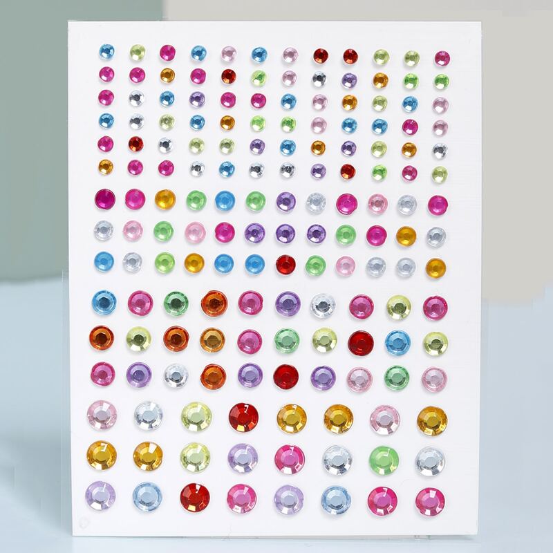 

1sheet Colorful Rhinestone Eye Tattoo Sticker, Multicolor