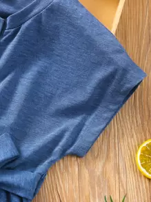 SHEIN Vestito a ruota A-line per ragazze giovani con cintura solida