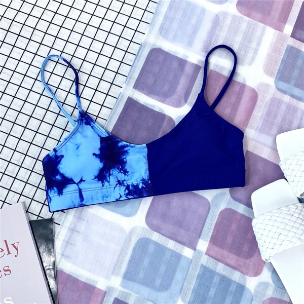

Tie Dye Bikini Top, Blue