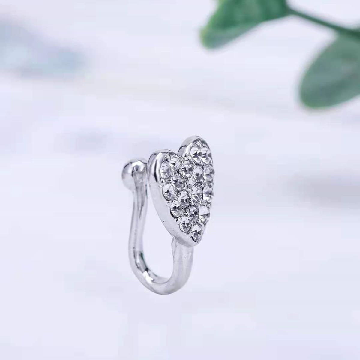 

Rhinestone Nose Ring, Silver