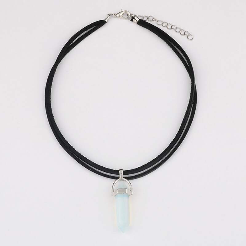 

Stone Pendant Necklace, White