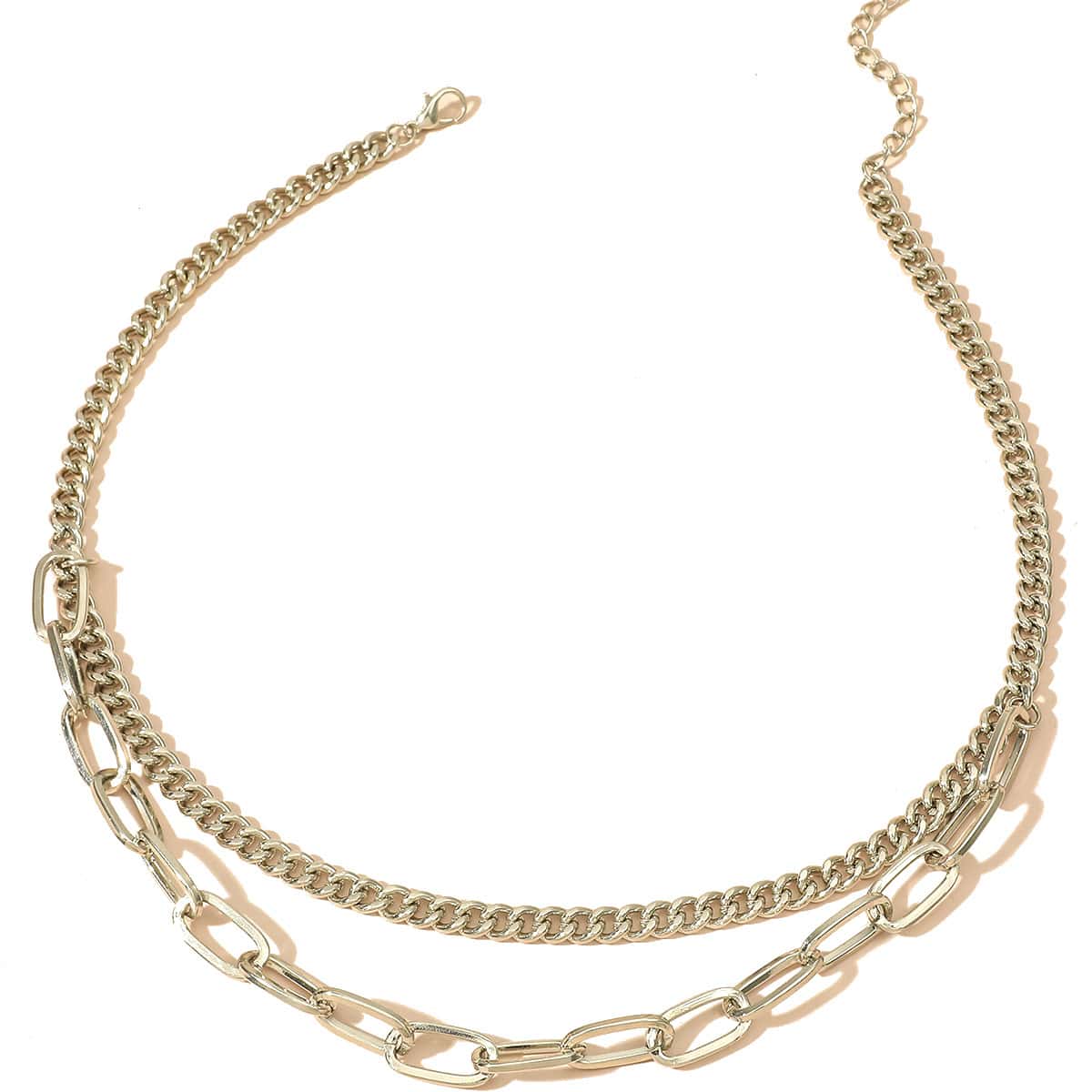

Simple Layered Chain Necklace, Silver