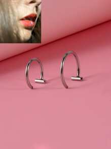 2pcs Lip Ring - Silver - View 3