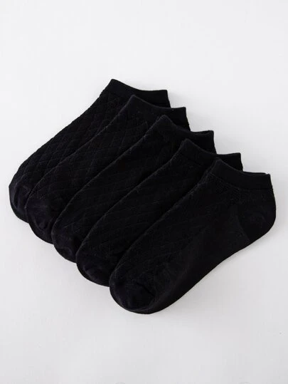 5 Pares De Calcetines Tobilleros Sólidos