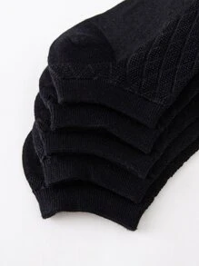 5 Pares De Calcetines Tobilleros Sólidos - Negro - Ver 4