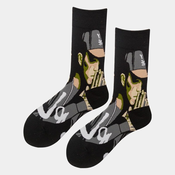 

Men Figure Graphic Crew Socks, Multicolor