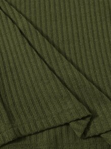 Muchica Camiseta sin mangas de canalé liso - Verde militar - Ver 5