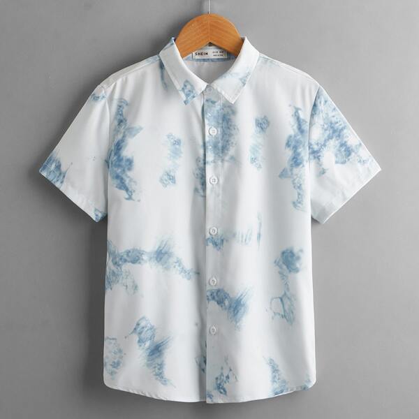 

Boys Tie Dye Shirt, White