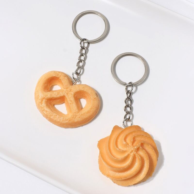 

2pcs Cookie Keychain, Khaki