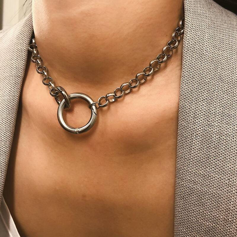 

Ring Chain Necklace, Silver