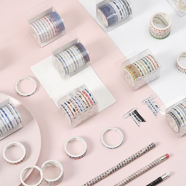 

10rolls Random Pattern Washi Tape, Multicolor