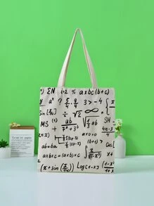 Túi tote Lá thư Đôi tay cầm Sẵn sàng - Màu be - Xem 1