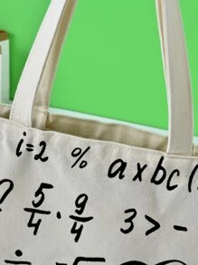 Túi tote Lá thư Đôi tay cầm Sẵn sàng - Màu be - Xem 2