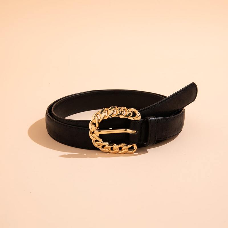 

Chain Buckle Belt, Black