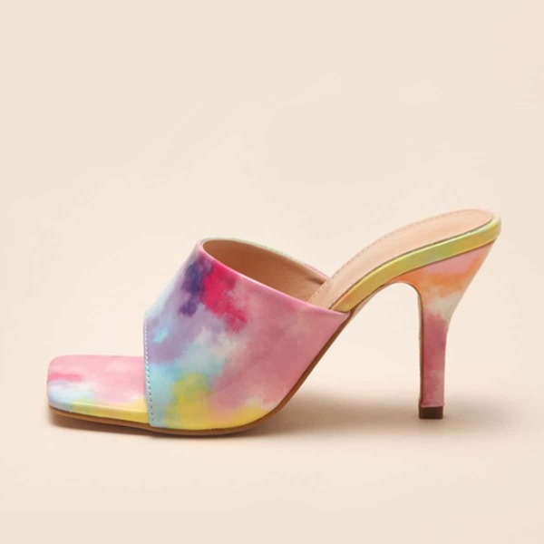 

Tie Dye Sandal Mules, Multicolor