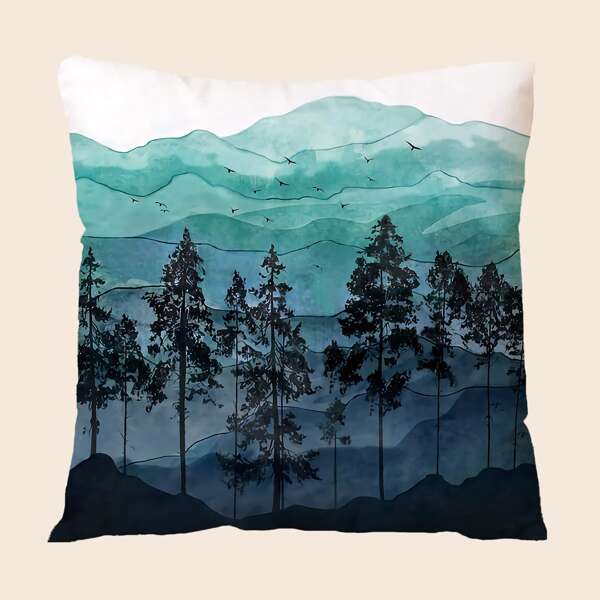

Mountain Print Cushion Cover Without Filler, Multicolor
