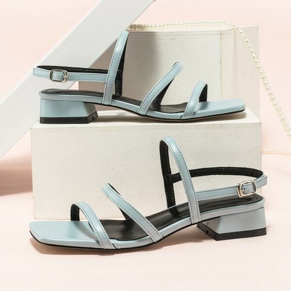 

Minimalist Slingback Chunky Sandals, Blue