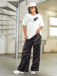 Stella Matyanova Drop Shoulder Graphic Print Tee - White - View 5