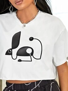 Stella Matyanova 圖案短版T恤 - 白色 - 查看 3