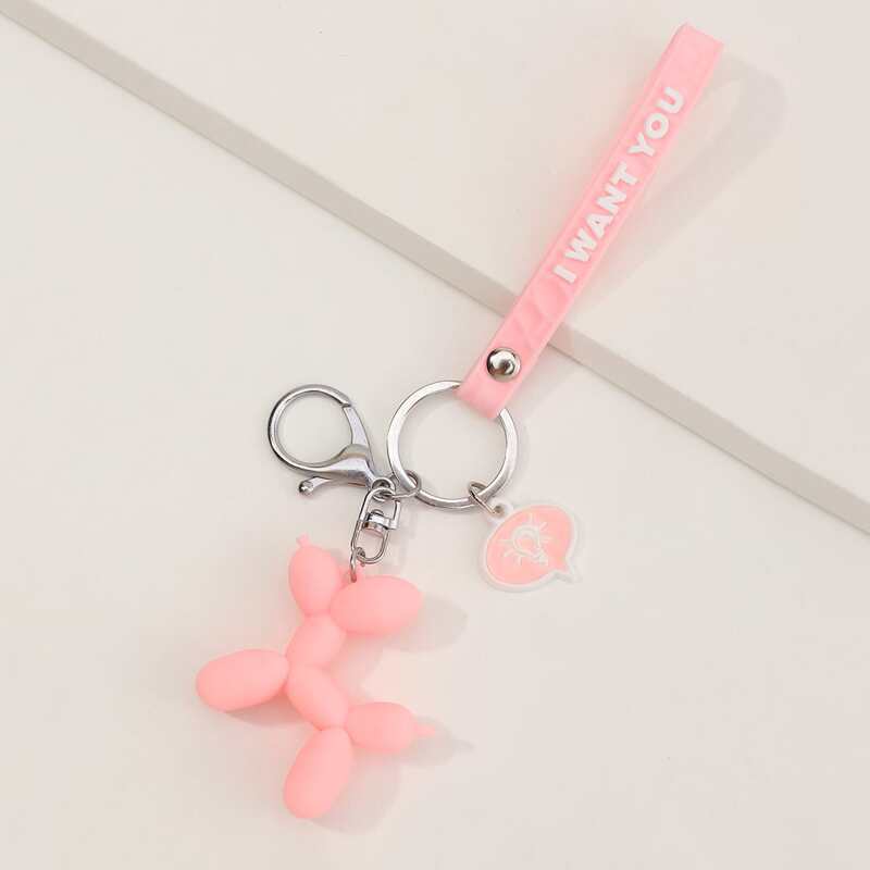 

1pc Dog Keychain, Baby pink
