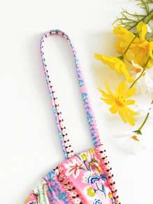 Ditsy Floral Tie Front Bikini Top - Multicolor - View 3