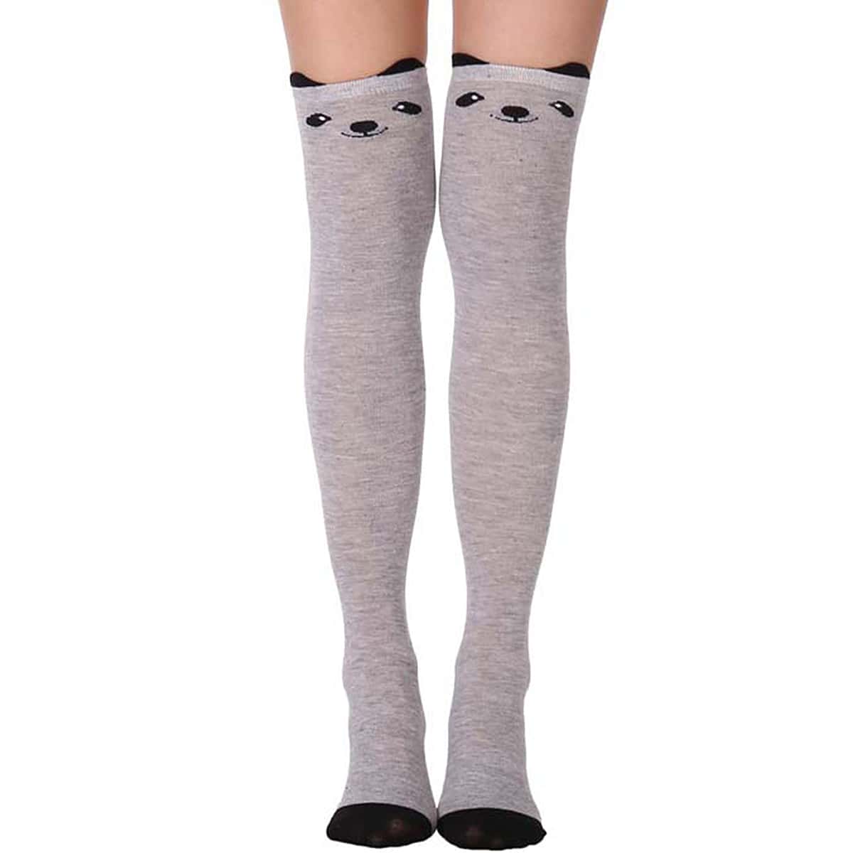 

Cartoon Cat Stockings, Grey
