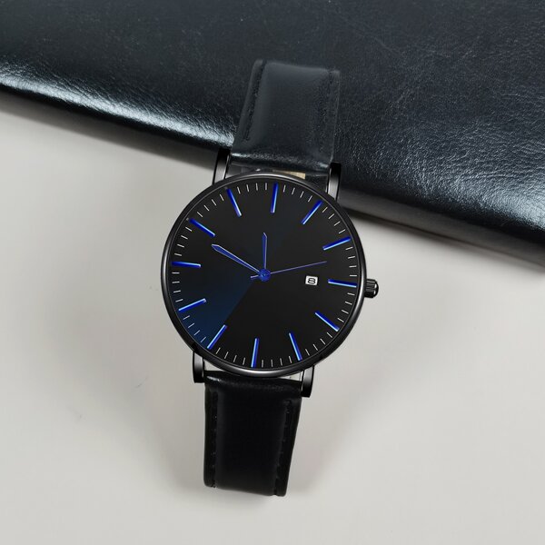 

Men Round Pointer Date Quartz Watch