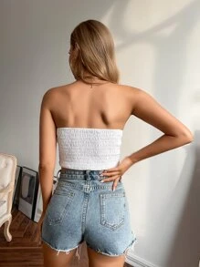 Allurite Top bandeau froncé à ruchés