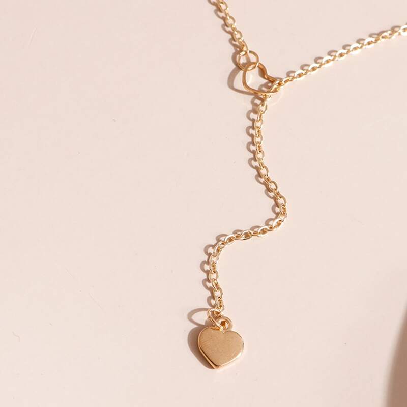 

Heart Y Lariat Necklace, Gold