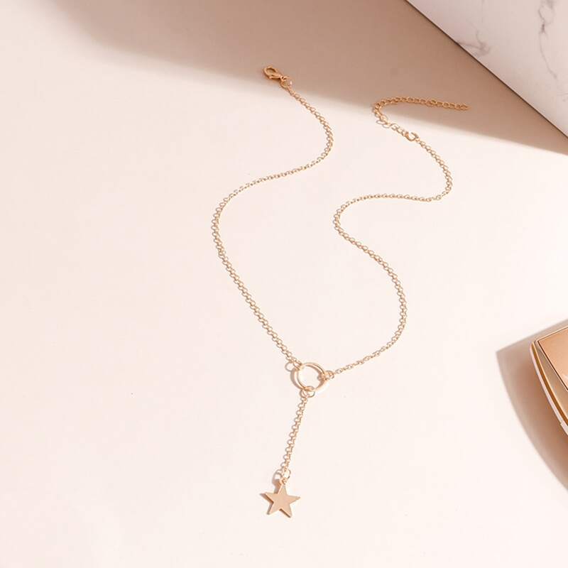 

Star Y Lariat Necklace, Gold