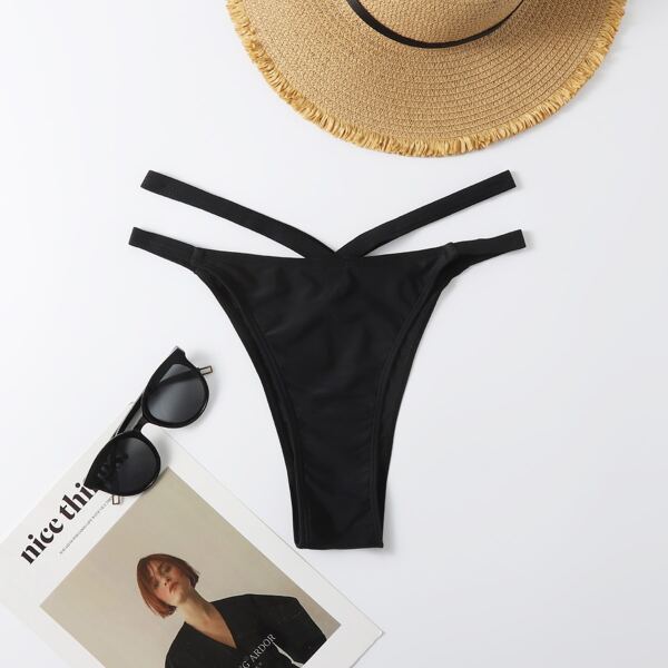 

Plain Thong Bikini Panty, Black
