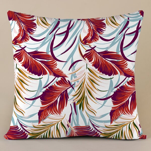 

Leaf Print Cushion Cover Without Filler, Multicolor