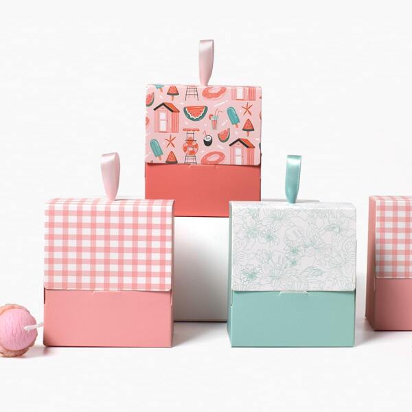 

15pcs Mixed Pattern Packing Box, Multicolor