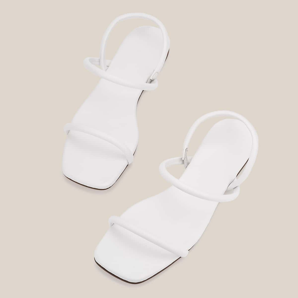 

Minimalist Strappy Sandals, White