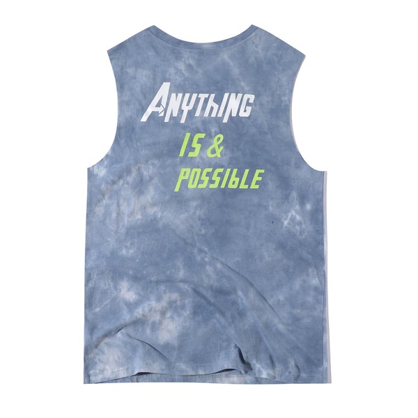 

Men Letter And Tie Dye Tank Top, Multicolor