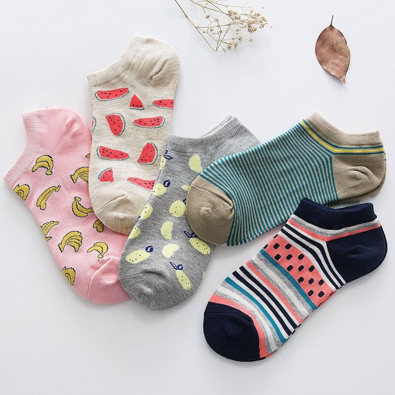 

5pairs Fruit Graphic Ankle Socks, Multicolor