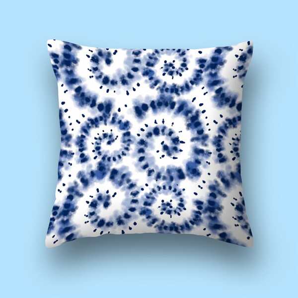 

Tie Dye Pattern Cushion Cover Without Filler, Blue