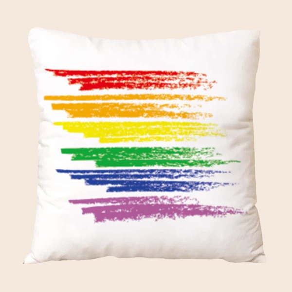 

LGBT Rainbow Stripe Cushion Cover Without Filler, Multicolor