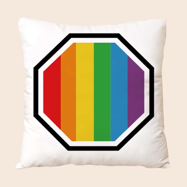 

LGBT Rainbow Stripe Cushion Cover Without Filler, Multicolor