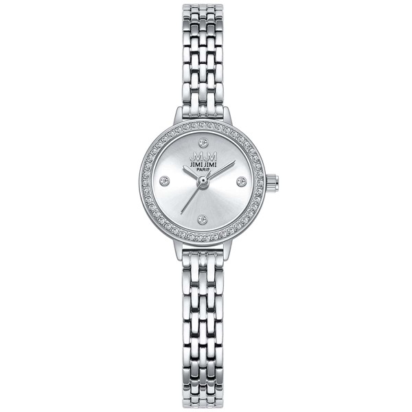 

Rhinestone Decor Round Pointer Quartz Watch
