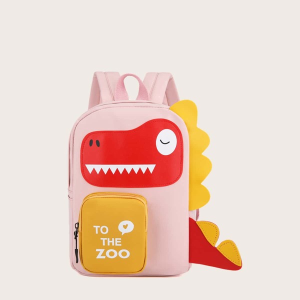 

Girls Letter Graphic Cartoon Design Backpack, Pink