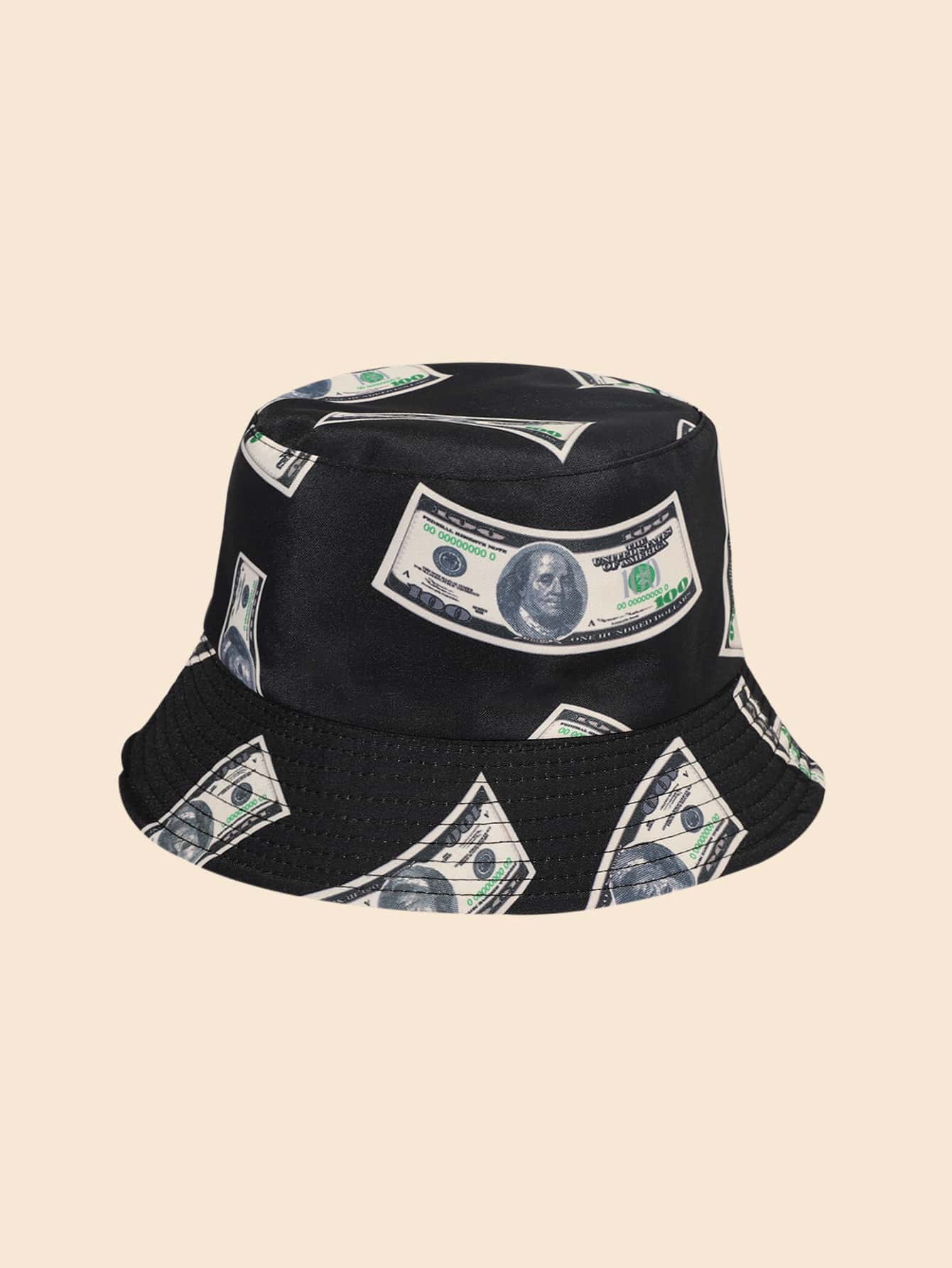 Men Banknote Print Bucket Hat - View 1