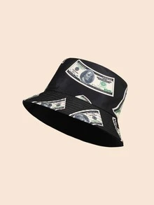 Men Banknote Print Bucket Hat - View 2