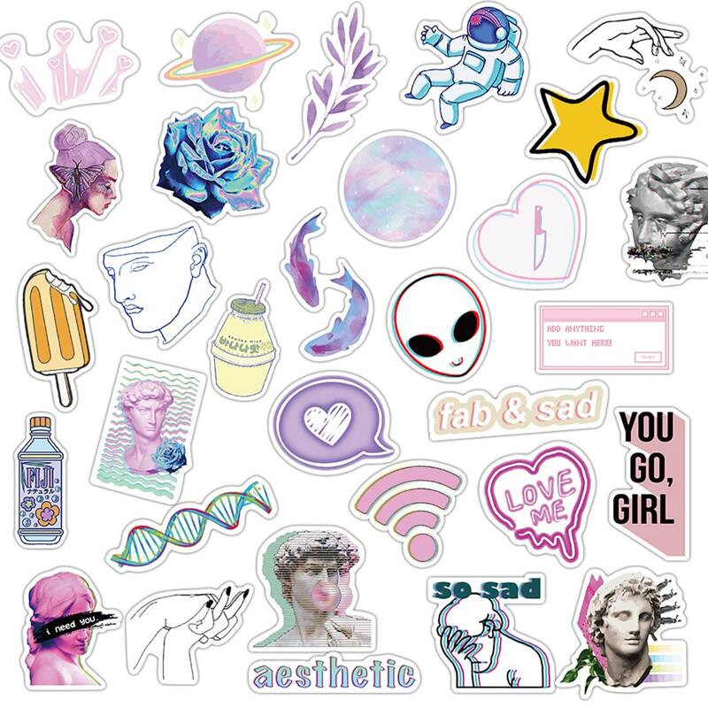 

50pcs Mixed Pattern Sticker, Multicolor