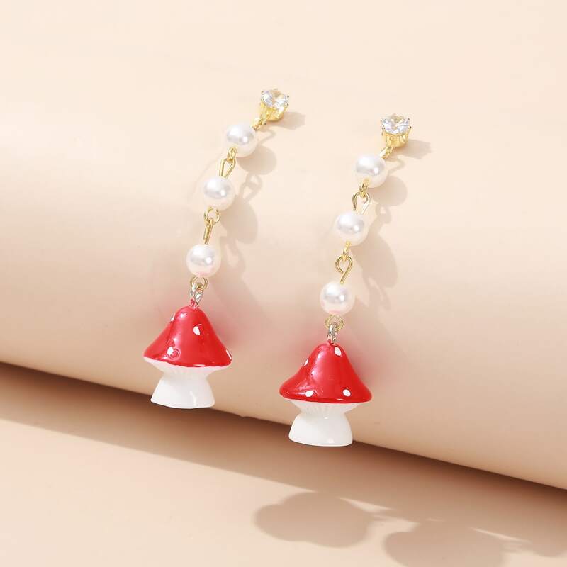 

Mushroom Drop Earrings, Multicolor