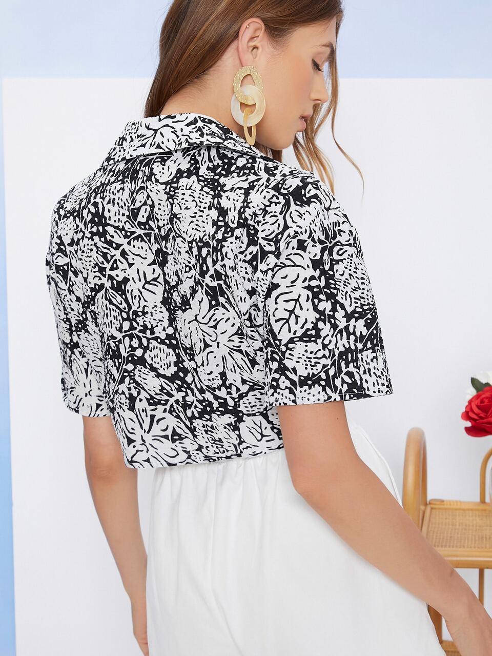 Tie Hem Floral Shirt
