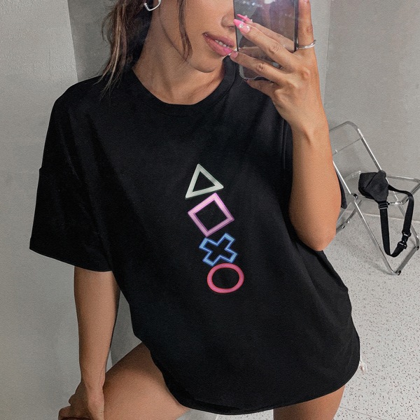 

Geo Print Tee, Black